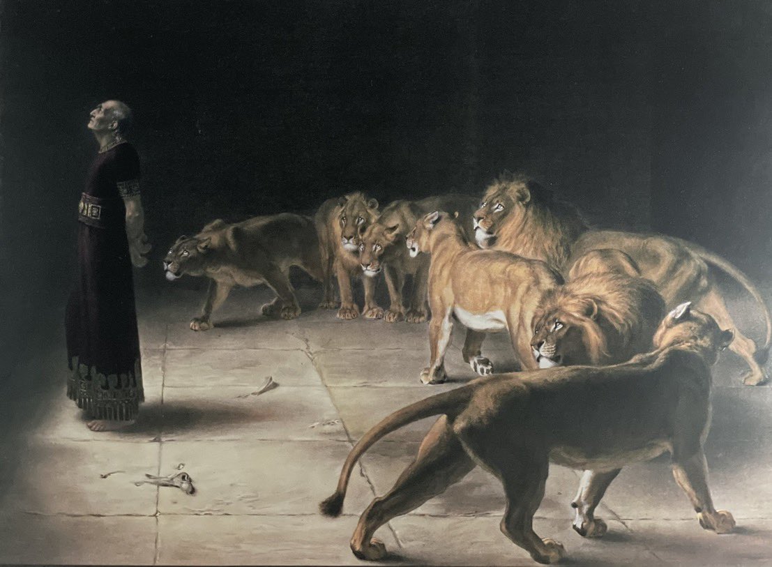 McBrideLawNYC's tweet photo. This painting of the Prophet Daniel in the Lion’s Den hangs in my home office as a constant reminder that victory is always a morning away when we keep our eyes fixed on God.

Never forget that in every circumstance—God always wins. https://t.co/SpmNVW05h9