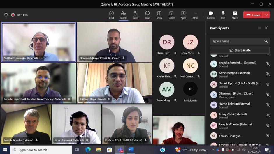 Great discussion yesterday with our HE members during our quarterly advocacy group meeting and some fantastic presentations and insights from our partners <a href="/project_chakra/">ProjectCHAKRA</a> <a href="/cyrilamarchand/">cyrilamarchand</a> <a href="/AIUIndia/">Association of Indian Universities (AIU)</a>  @Pearson_UK <a href="/biztradegovuk/">Department for Business and Trade</a> <a href="/UKIBC/">UK India Business Council</a> <a href="/inBritish/">British Council in India</a> <a href="/gbs_london/">GlobalBankingSchool</a>