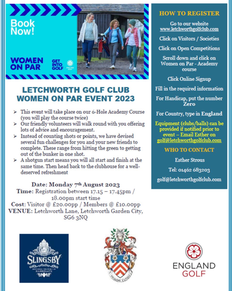 letchworth_golf's tweet image. Women on Par is perfect for women who have recently taken a Get into Golf or other beginner activity &amp;amp; want to get out on the course, also for those with just a little experience. Sign up today for an evening of fun on our Academy course #WhyIGolf  @slingsbysocial @EnglandGolf