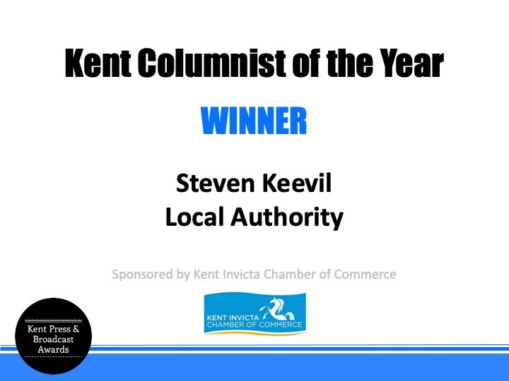 vincemaple's tweet photo. Huge congratulations to everyone nominated, highly commended and winning at Kent Press &amp; Broadcast Awards #kpba 

A special mention to the multi award winning Local Authority for both Kent News Website of the Year &amp; @stevenkeevil as Kent Columnist of the Year! 

#ProudToBeMedway https://t.co/IYXzksabdC