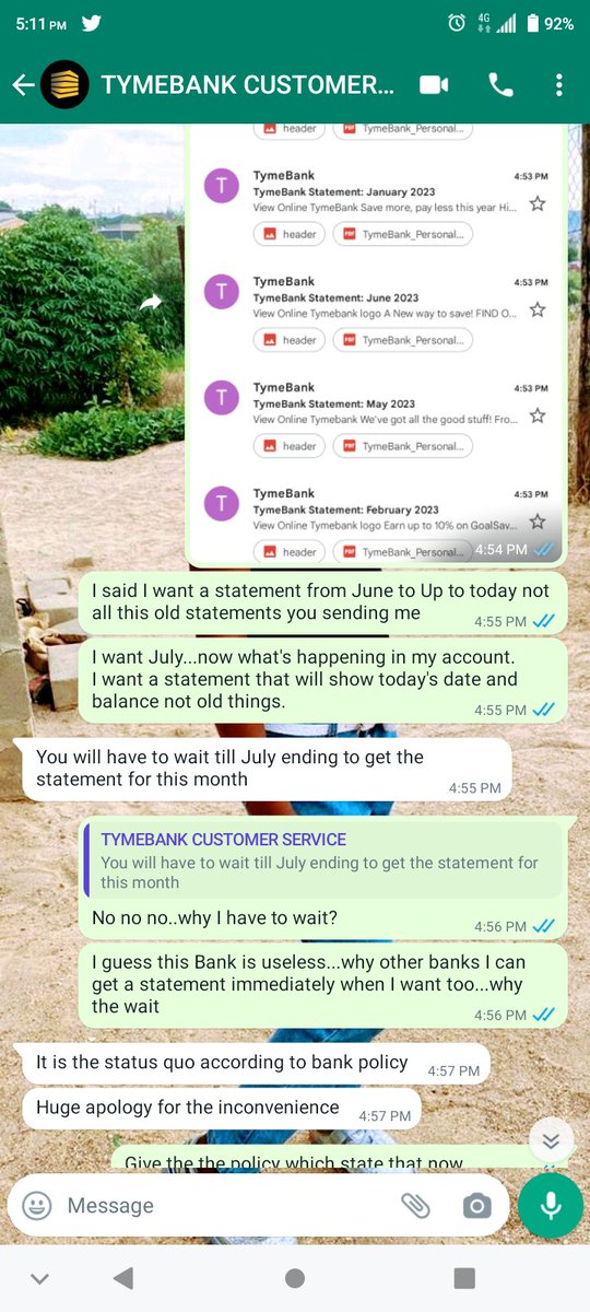 BonganiSam1's tweet photo. @tymebankza is this a joke I have to wait till month end to get a statement up to today. Consider me as not your client anymore. I've lost money just because of this shit. Useless bank ever 💯 https://t.co/9XAJOJorCb