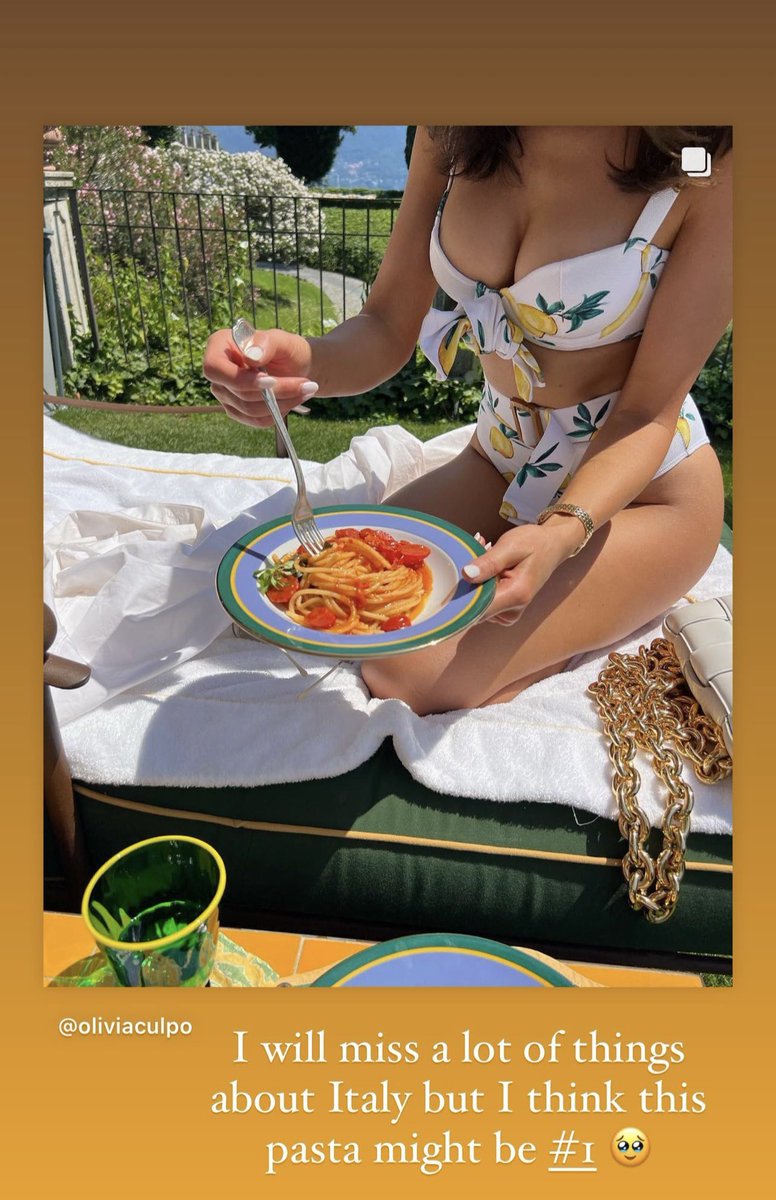 Olivia Culpo eating pasta in a bikini -- confidence to the nth power https://t.co/TMb6quXMEF