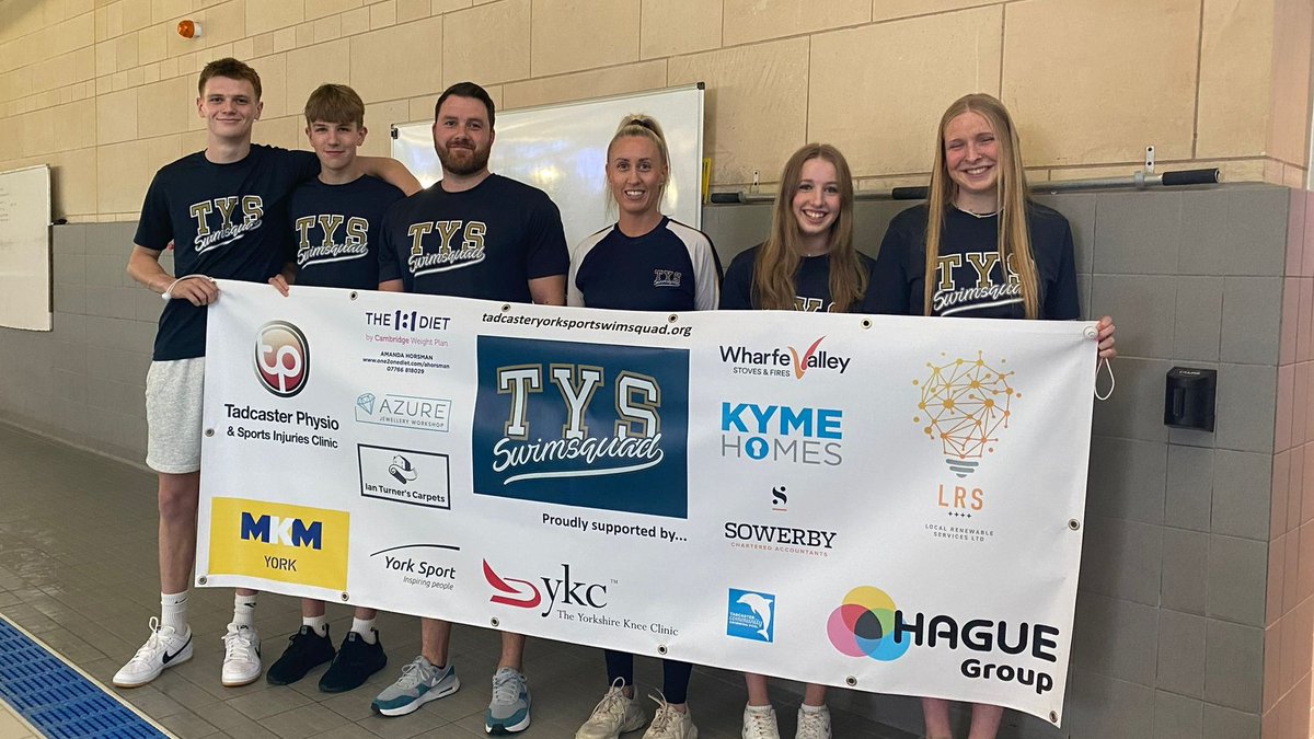 📢We are delighted to announce the <a href="/TadSwimSquad/">Tadcaster York Sport Swim Squad</a> official sponsors for the 2023/24 season! 🙌
🙏Our coaches, Club Captains, Junior Club Captains (pictured) &amp; the whole club are very grateful for your support. New banners displayed at our training pools <a href="/TadcasterPool/">Tadcaster Pool</a>  <a href="/yorksport1/">York Sport</a>