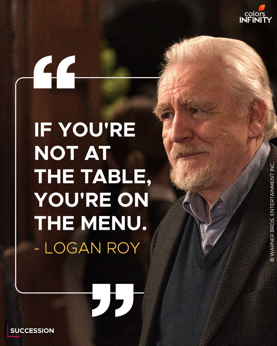colors_infinity's tweet photo. Simply put; the ones at the table have the power to choose, while those on the menu donโt.
Watch #Succession, Mon-Fri at 9 PM, on #ColorsInfinity and JioCinema.
#LoganRoy #ShivRoy #ConnorRoy #GregHirsch #RomanRoy #NowSafeForWork #FamilyDynamics #CorporateDrama #MediaEmpire https://t.co/A8wiw2V03H