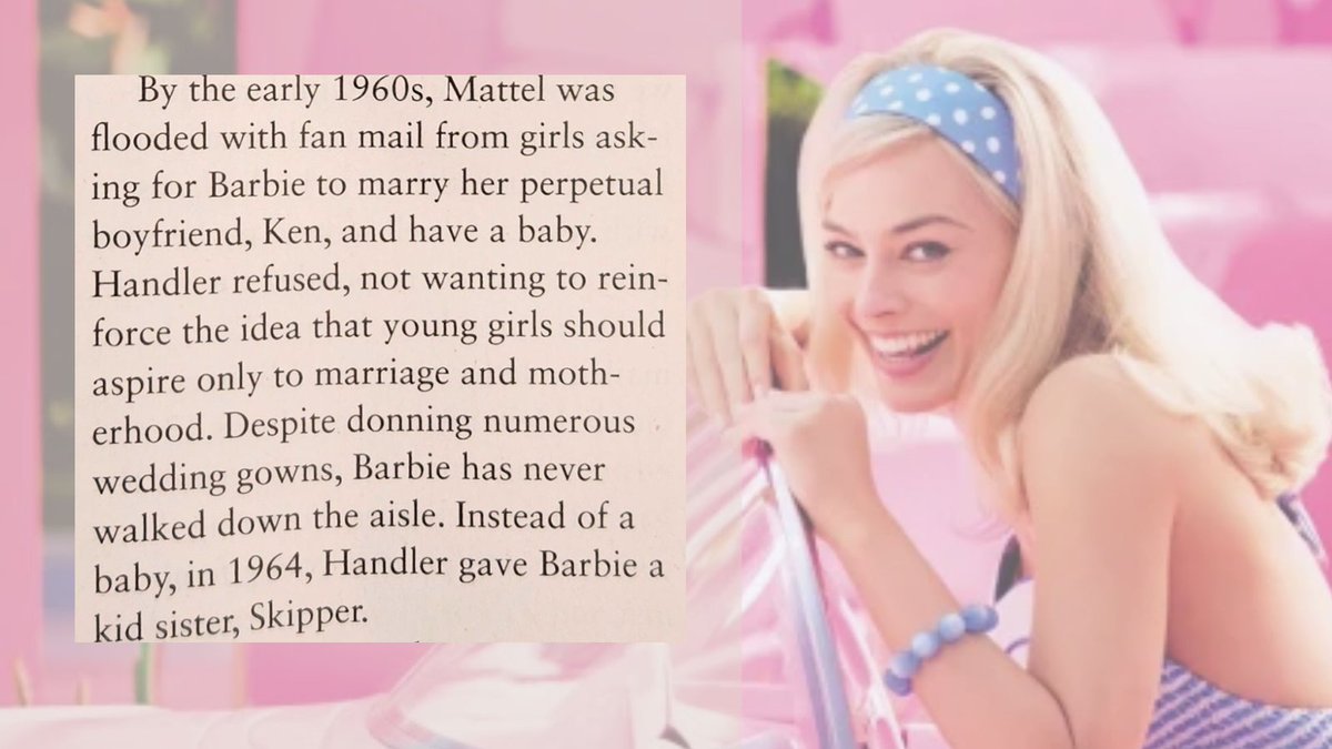 MillennialEmma's tweet photo. Barbie: a #childfree icon? With all the buzz around @barbiethemovie, check out this article which explores how the creator of #Barbie intended her to be a representation of womanhood that isn't focused on marriage or children ⤵️

https://t.co/RR3Qsb54Ca https://t.co/3OBjLJu7dX