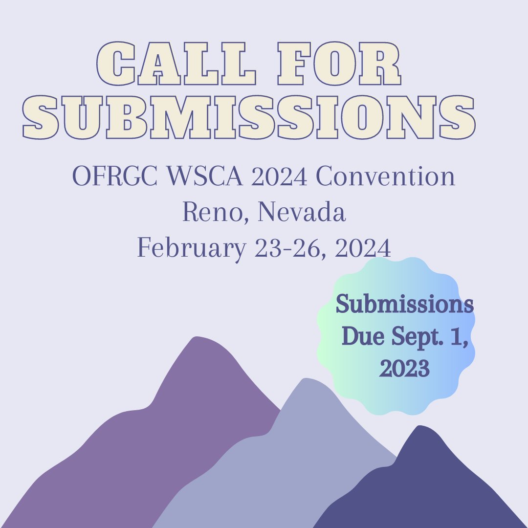 OFRGC (formerly ORWAC) invites scholars to join us at the 2024 WSCA convention in Reno, Nevada. Submission are due Sept. 1 for the February convention. For more information visit westcomm.org/page/CFP