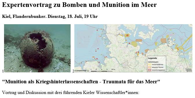 Strandvergnügen zwischen Munitionsresten? Kontaminierter Fisch auf dem Teller? Sind Gebiete gut untersucht? Werden 106 Mio. € sinnvoll ausgegeben? Antworten: mahnmalkilian.de/veranstaltungs…