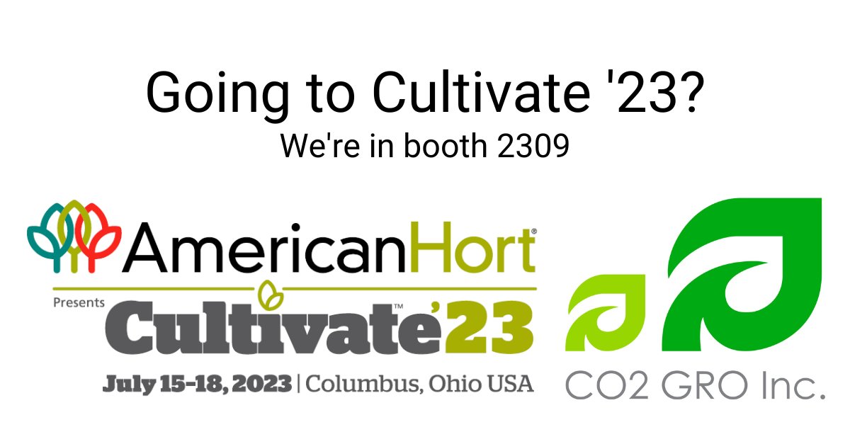 Co2gro's tweet photo. Going to #Cultivate23 in Columbus, Ohio? We're in booth 2309.

Come check us out. Aaron, Dil, and Serge from our team will be at the event. https://t.co/HkJjckFwVI
