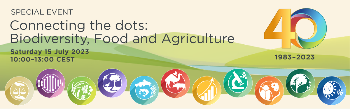 #JoinUs to explore the forefront of agricultural biodiversity and genetic resources and be part of shaping sustainable food systems.🌍

Connecting the dots: Biodiversity, Food &amp; Agriculture 👉 bit.ly/3NIMYon

#biodiversity #GeneticResources #CGRFA