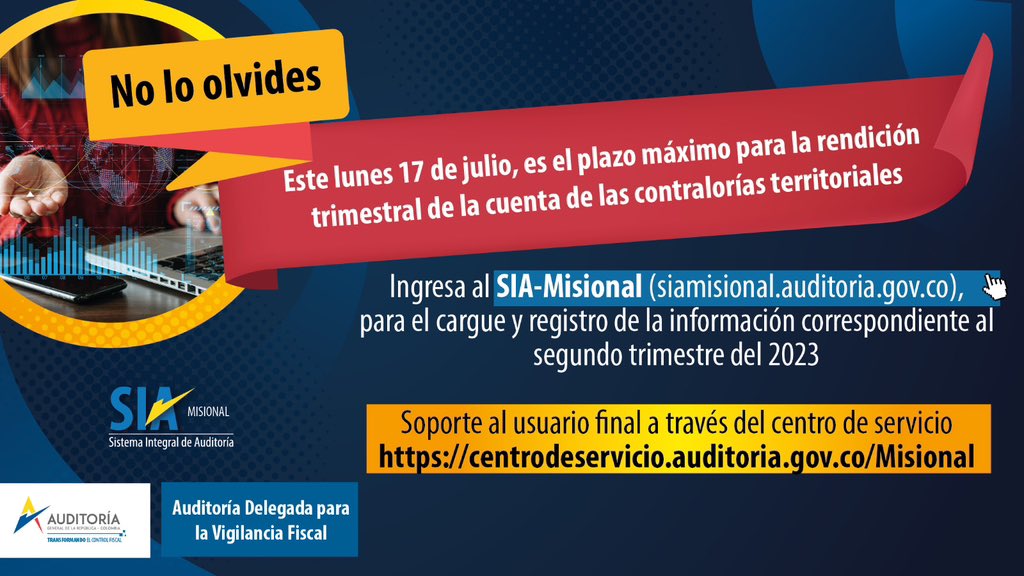 AuditoriaGen's tweet photo. #TransformandoElControlFiscal
INFORMACIÓN IMPORTANTE
#ControlFiscalTerritorial
Rendición de cuentas trimestral a @AuditoriaGen👇 https://t.co/aEp2c1l3Jo