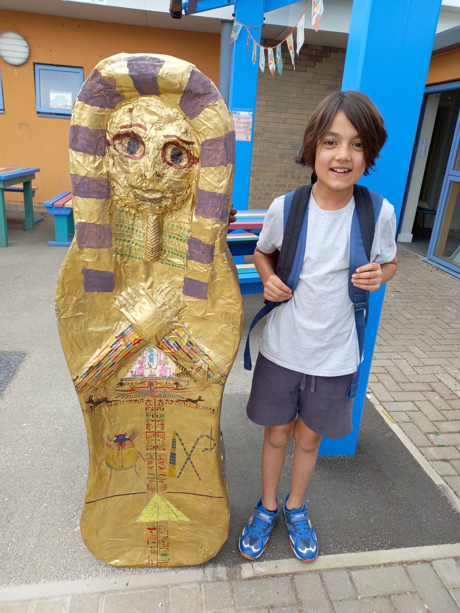 Tiger made a life-size sarcophagus as his homework project! We were blown away by the size and all the intricately hand-drawn hieroglyphs!