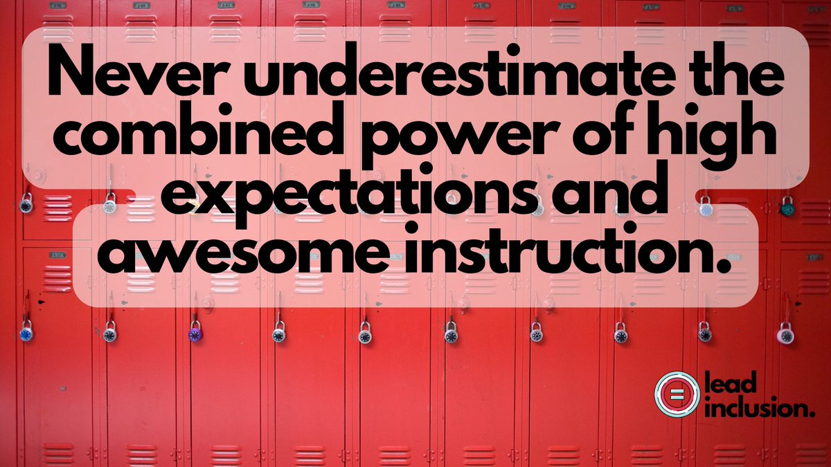 🔑 How well #students with #IEPs succeed depends largely on the expectations teachers hold for them. Never underestimate the combined power of high expectations and awesome instruction. #LeadInclusion #EdLeaders #Teachers #UDL #SBLchat #TG2Chat #TeacherTwitter