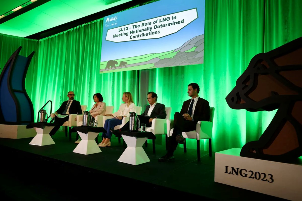 ClubLng's tweet photo. Yesterday's session 'The Role of LNG in Meeting Nationally Determined Contributions’ featured speakers from @ExxonMobil_LNG, @Petronas, @ENGIEgroup &amp; @APIenergy. 

#LNG2023 @igu_news @gti_energy @IIFIIR @cga_acg @chevron @qatarenergy https://t.co/ewqVPDQy2h