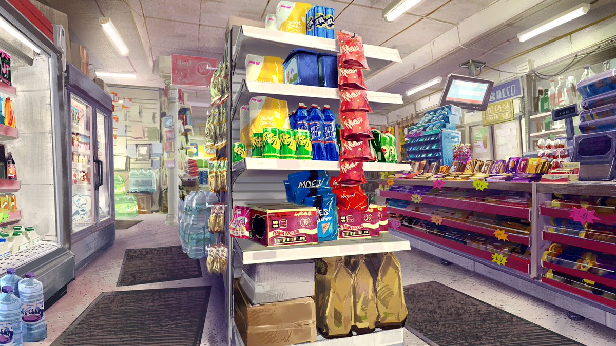 thelinestudio's tweet image. The very talented Antoine Birot worked on layout &amp;amp; design of the #Channel4 shop. From concept to 3D, the team worked hard to populate the shop with all the munchies &amp;amp; bits you’d expect to find as you beep through the doors of a top-tier corner shop.
#3denvironment #3danimation