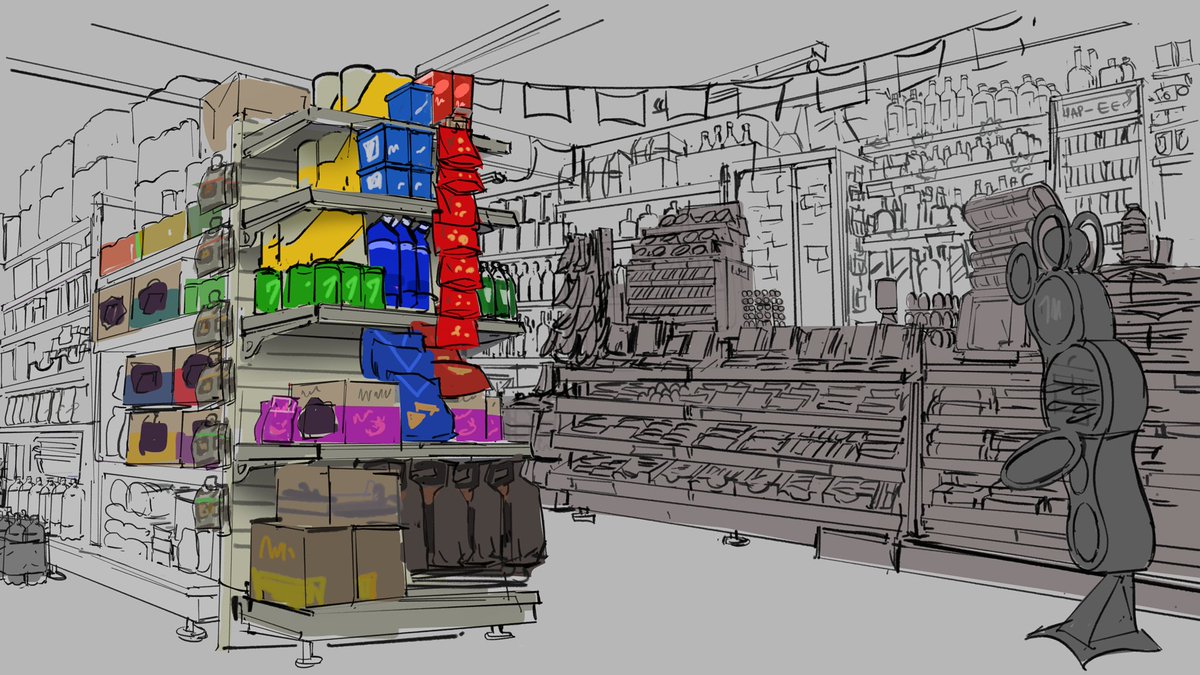 thelinestudio's tweet image. The very talented Antoine Birot worked on layout &amp;amp; design of the #Channel4 shop. From concept to 3D, the team worked hard to populate the shop with all the munchies &amp;amp; bits you’d expect to find as you beep through the doors of a top-tier corner shop.
#3denvironment #3danimation