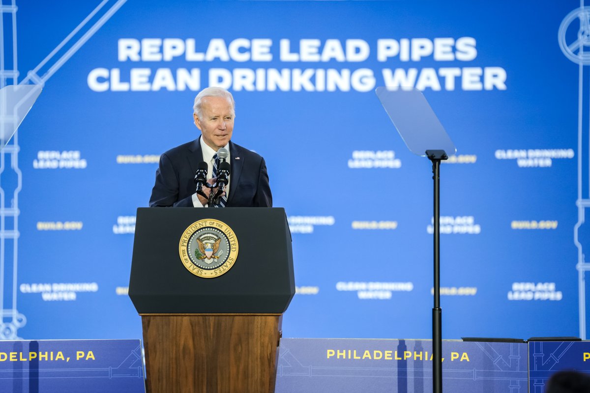 POTUS46Archive's tweet image. Every American deserves access to clean drinking water.

My Administration is committed to removing every single lead pipe in America.