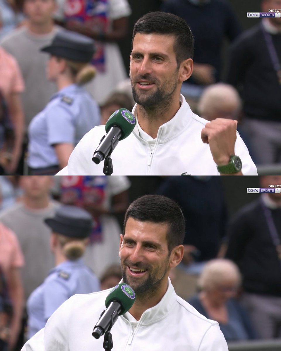 BastienFachan's tweet photo. Djokovic: 'Sorry what was your question because I heard a hindrance' 😭 https://t.co/cMLKzeTiZa