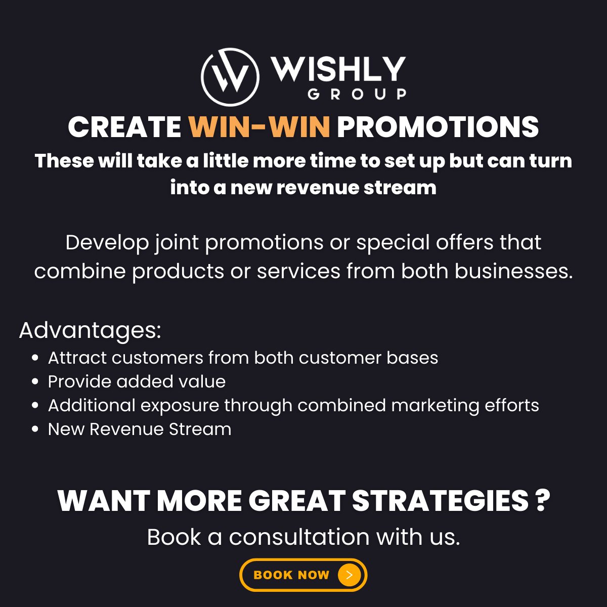 Small Business Marketing Week continues.  Today is a great way to double your exposure through collab's. 
Need help mapping this strategy?  Schedule a free consultation with us wishlygroup.ca

#collab #collaboration #smallbusiness #smallbiz  #marketing #sales <a href="/Aneesh_L/">Aneesh Lal</a>