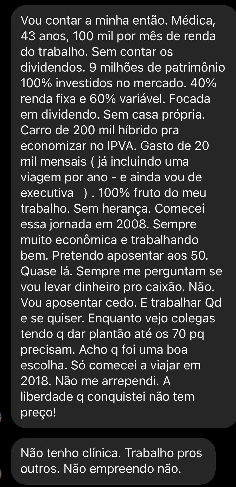 Rafael Zattar on X: Casal com renda mensal de 80 mil reais no #Zflix. 💰  Ele: Médico: 40k. 👨‍⚕️ 40k. Ela: Dentista: 40k. 👩‍⚕️ 40k. AP: 600k 🏠💰 2  viagens por ano (