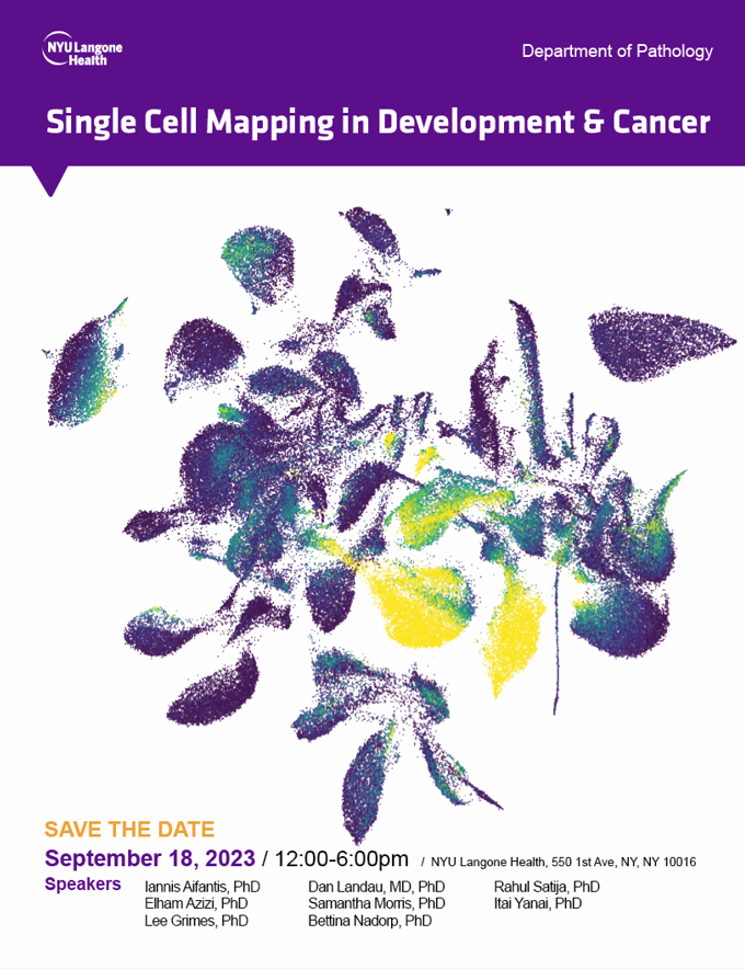 Registration now open! New Yorker's please come in person @nyugrossman ! Everyone else, please follow us on Zoom! Supported by @NYUGSOM_Path ...#singlecell #CancerResearch #compbio #leukemia 
nyulangone.zoom.us/webinar/regist…