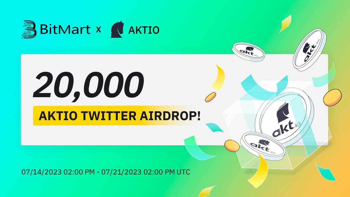 BitMart (@bitmartexchange) on Twitter photo š #BitMart X #AKTIO #Airdrop š
1ā£Follow <a href="/BitMartExchange/">BitMart</a> & @aktioapp
2⣠RT & Tag 3 frds & Like
3ā£JoinĀ t.me/BitMartExchangeĀ &Ā t.me/Akt_Official_Cā¦
4ā£Fill out this form forms.gle/3wdSag6vuUC5Abā¦
š1,200 winners / 20,000 $AKTIO
šTrade now: bitmart.com/trade/en-US?la⦠š #BitMart X #AKTIO #Airdrop š
1ā£Follow <a href="/BitMartExchange/">BitMart</a> & @aktioapp
2⣠RT & Tag 3 frds & Like
3ā£JoinĀ t.me/BitMartExchangeĀ &Ā t.me/Akt_Official_Cā¦
4ā£Fill out this form forms.gle/3wdSag6vuUC5Abā¦
š1,200 winners / 20,000 $AKTIO
šTrade now: bitmart.com/trade/en-US?laā¦