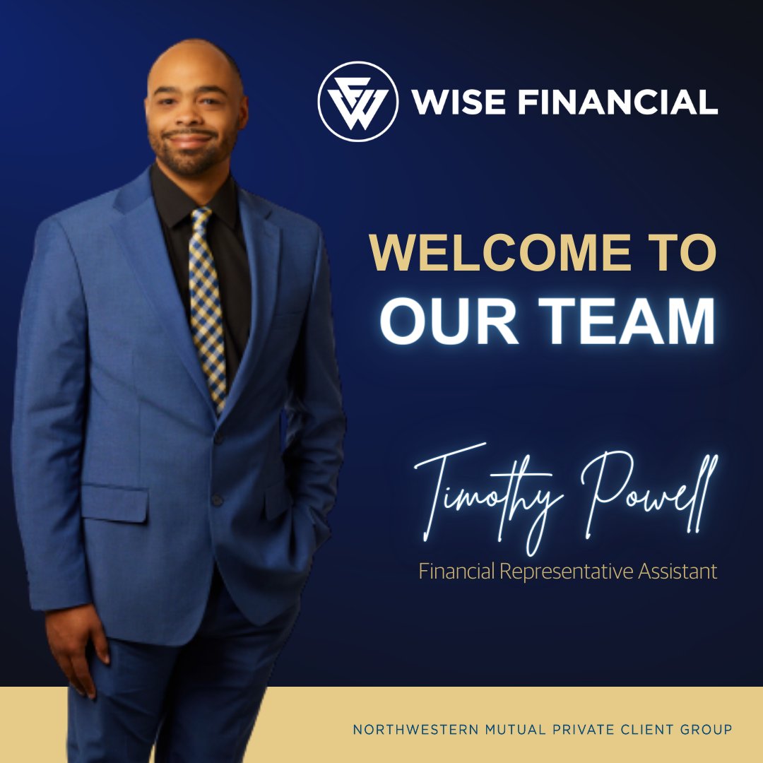 🎉 We are excited to welcome Timothy Powell to the #WiseFinancial Team! Tim will be learning from the best in the business on his journey to becoming a Financial Advisor!