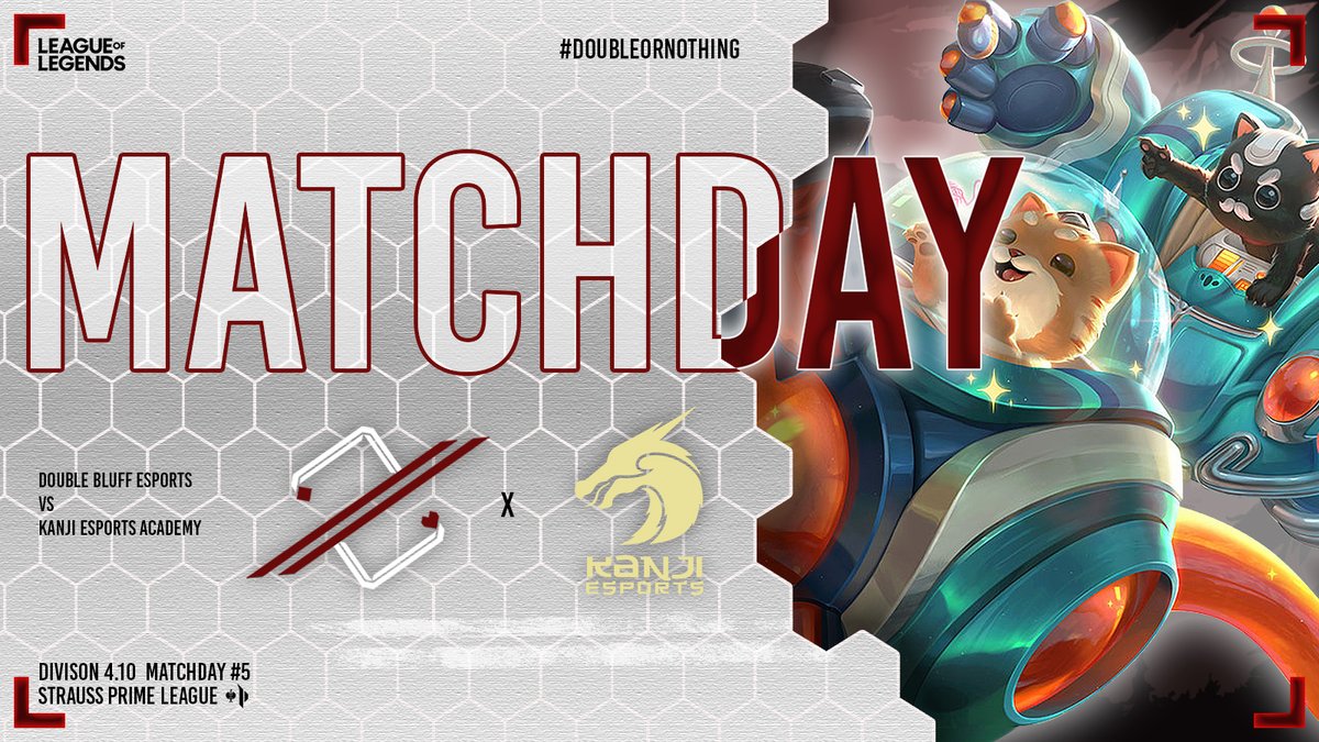 Double Bluff Esports (@doublebluff_org) on Twitter photo ❤️ IT'S GAMEDAY AGAIN 🤍
The main team will try and snowball on their positive mental !
⚔️<a href="/KanjiEsports/">Kanji Esports</a>
📅Sunday 16 (Today !)
⏱️ 5PM CEST
🔗twitch.tv/doublebluff_es… ❤️ IT'S GAMEDAY AGAIN 🤍
The main team will try and snowball on their positive mental !
⚔️<a href="/KanjiEsports/">Kanji Esports</a>
📅Sunday 16 (Today !)
⏱️ 5PM CEST
🔗twitch.tv/doublebluff_es…