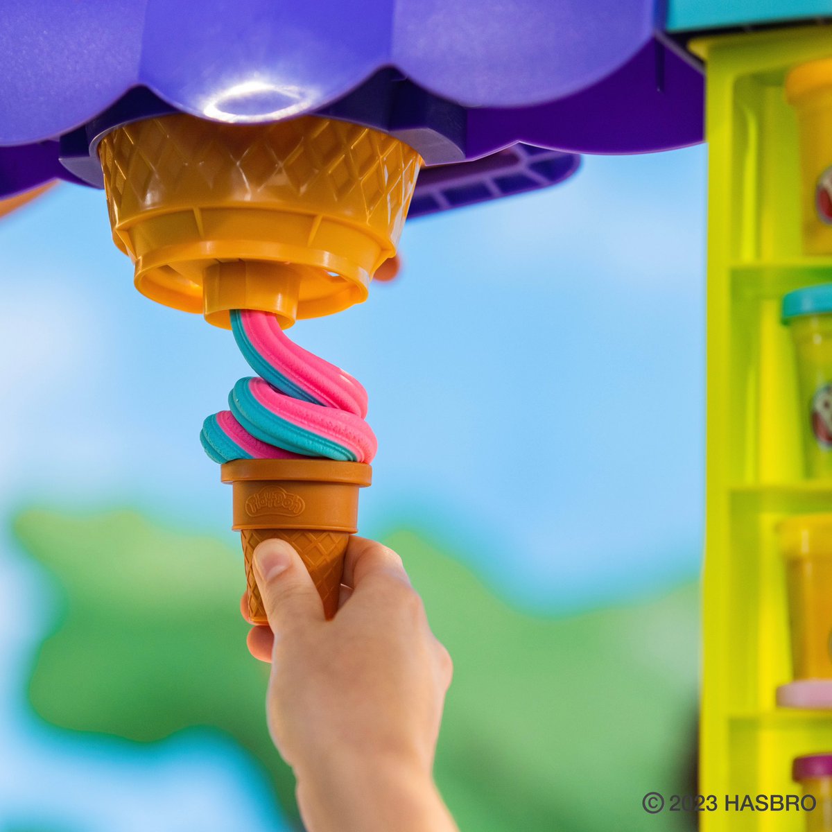PlayDoh's tweet photo. THAT swirl though. The Play-Doh Ice Cream Truck doesn’t mess around, especially during National Ice Cream month.🍦 https://t.co/mrB42dBksB