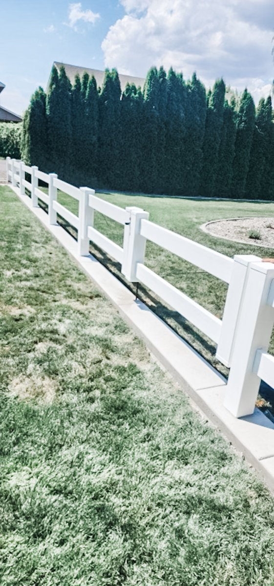 Two rail “farm fence” with a mow strip that turned out excellent.  Fellas knocked this one out of the park. #fenceinstallation #contractorsofWA #tricitieswa