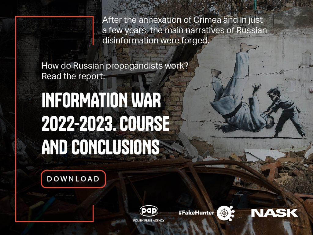 the_1st_news's tweet image. Do you want to know how the Kremlin's disinformation apparatus works and what communication channels and tools it uses? 

Download for free the report prepared by #FakeHunter and NASK experts and be aware of disinformation! 👉 fake-hunter.pap.pl/en/node/68