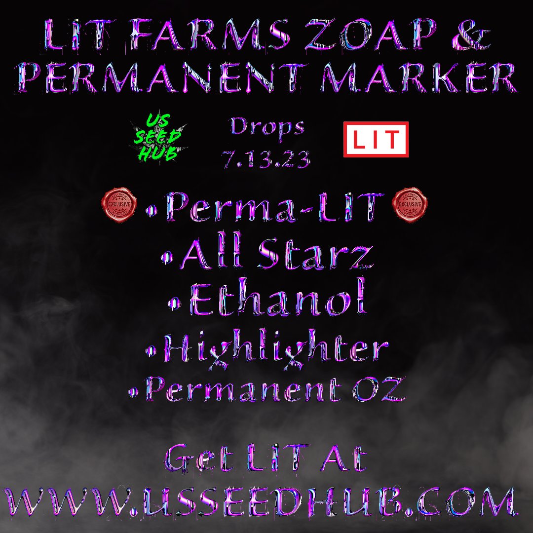 usseedhub's tweet image. New Zoap &amp;amp; Perm Marker is out now, special bonus pack is Ice Cream Zoap. Entire lineup available at usseedhub.com 

#usseedhub #litfarms #zoap #permanentmaker #permalit