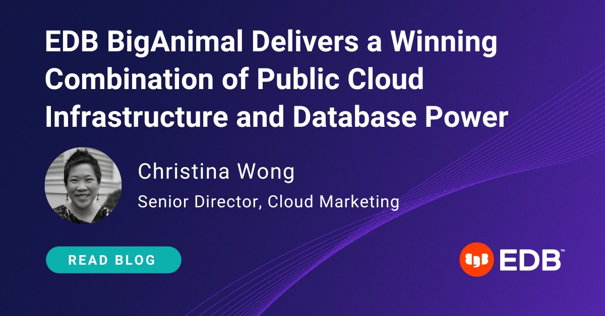 EDB on X: "EDB's Senior Director, Cloud Marketing Christina Wong ...