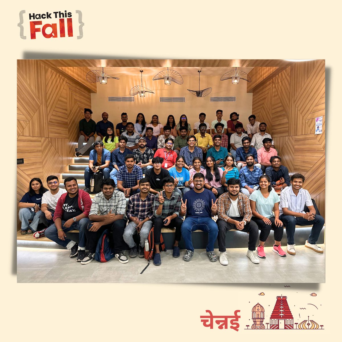 hackthisfall's tweet photo. Shoutout to this awesome group of people for joining us at the #HTFChennai city meetup! π
Comment below with an emoji if you spot yourself! β¨
#HackThisFall #HTFMeetups https://t.co/6lUGDYV2qD