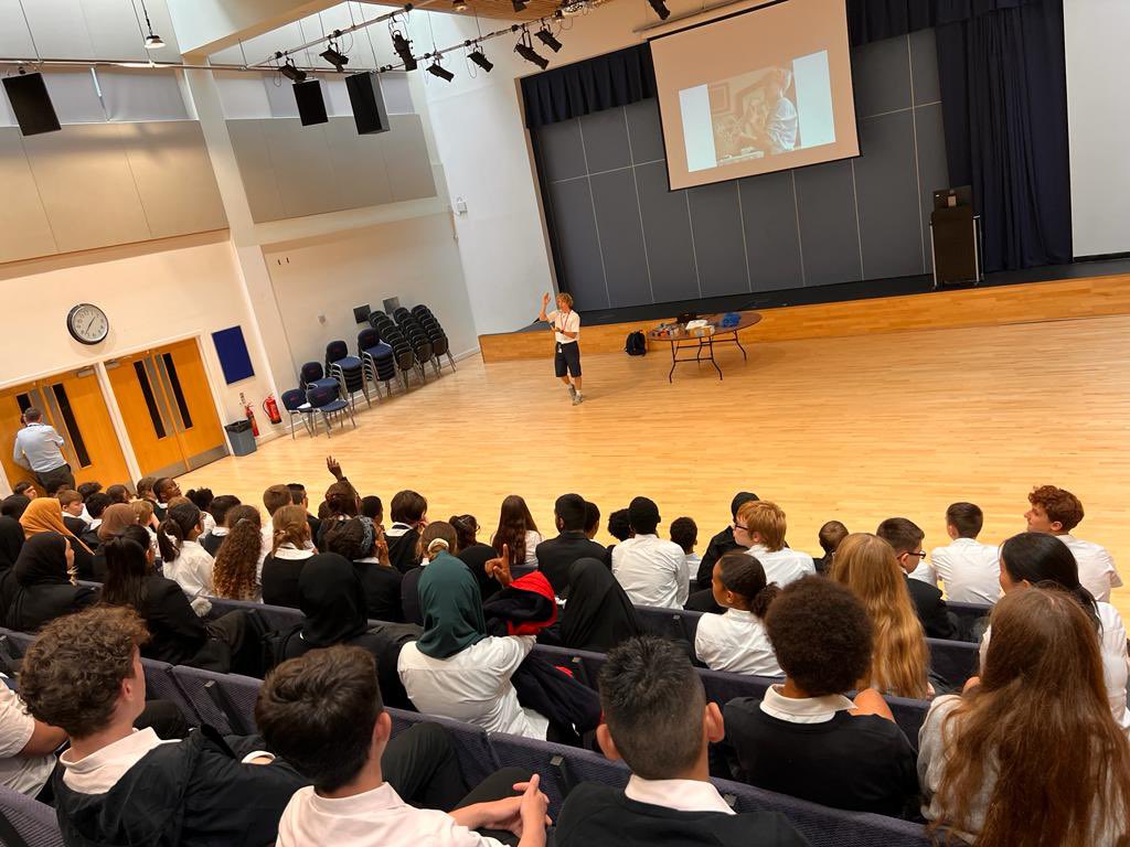 Amazing to have been visited by George Scholey - <a href="/Rubiks_Official/">Rubik's</a> Ambassador! 
It was a great opportunity for Shannon, Abdullah and Mr. Ruscoe (of course) to show off their skills!