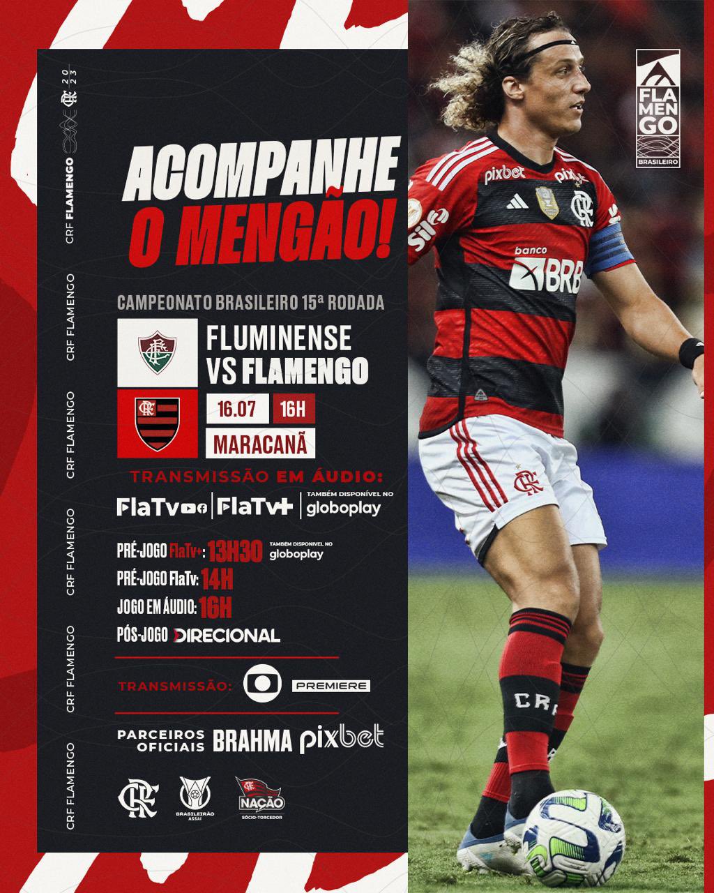 Flamengo on X: É amanhã, Nação! O MENGÃO enfrenta o Fluminense, às 18h, no  Maracanã, no jogo de volta da final do @cariocao! Acompanhe a partida ao  vivo e com imagens na