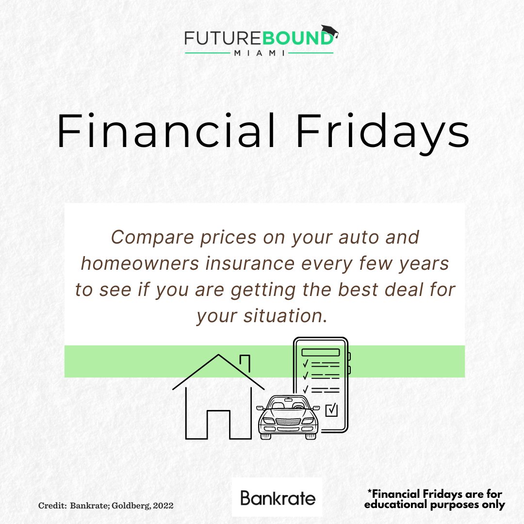 FutureBoundMIA's tweet photo. #FinancialFridays😃: Shop around for insurance rates https://t.co/P5Dc73scz5