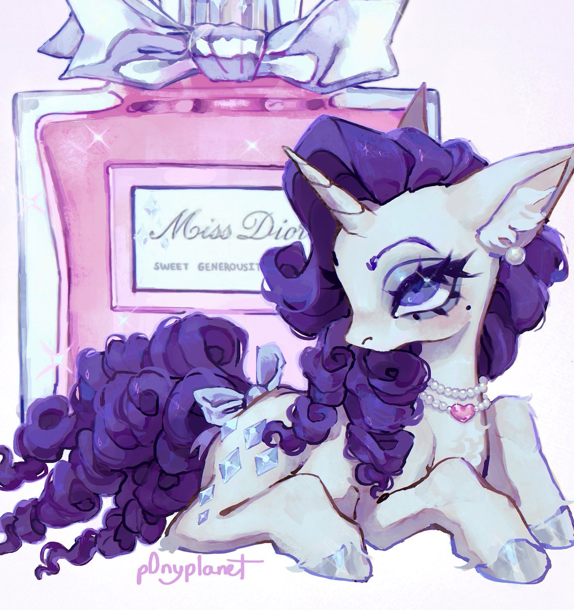 p0nyplanet's tweet image. rarity x dior #mlp