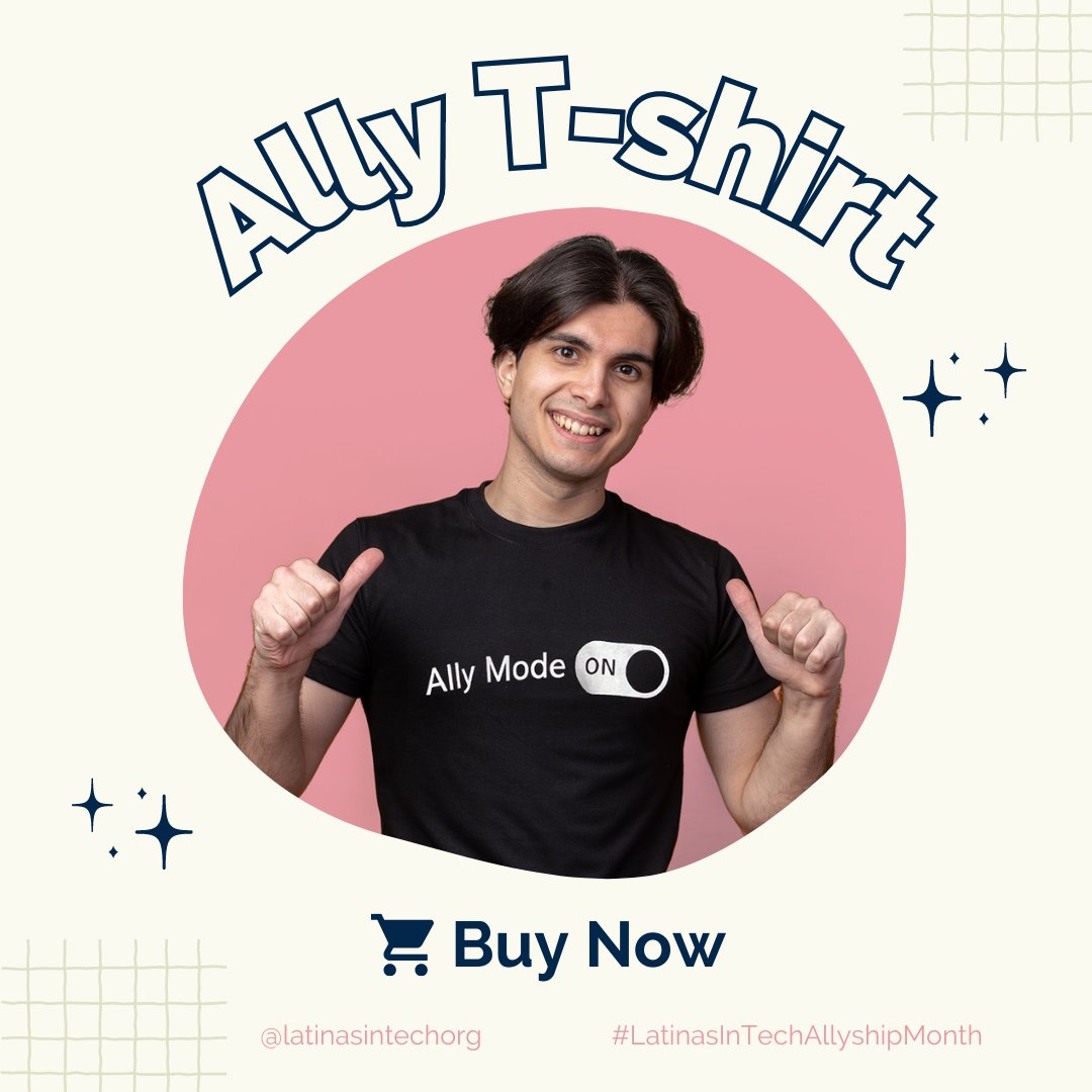 latinasintechnc's tweet photo. 🌟 Stand Up for #Allyship! 🫶

Show support for #diversityandinclusion in tech with the #LatinasinTech #AllyModeOn T-Shirt! 🔥 Join the movement to empower Latinas in tech &amp; get yours today. 💪👕 https://t.co/StS3C6pYp1

#LatinasinTechAllyshipMonth #AllyshipMatters https://t.co/nVuHICLhsk