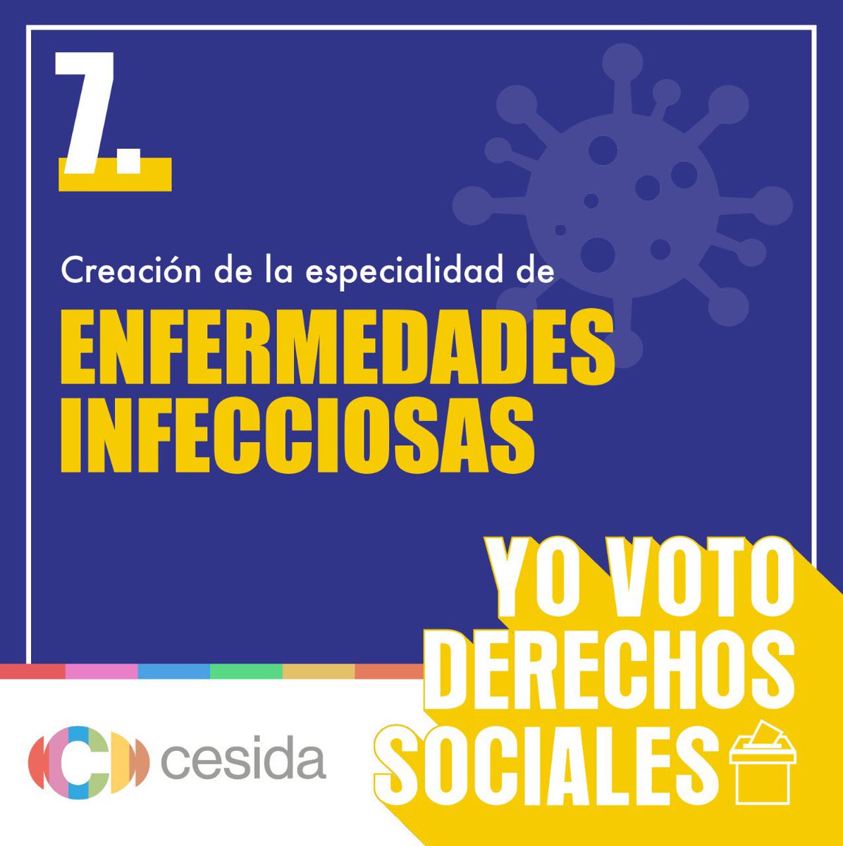 Pedimos el compromiso de los partidos con la creación de la especialidad de enfermedades infecciosas. Es urgente actuar, no podemos permitir que la salud esté en espera. 🔬

#23J #YoVotoDerechosSociales #YoVotoEnPositivo <a href="/cesida_esp/">CESIDA</a>