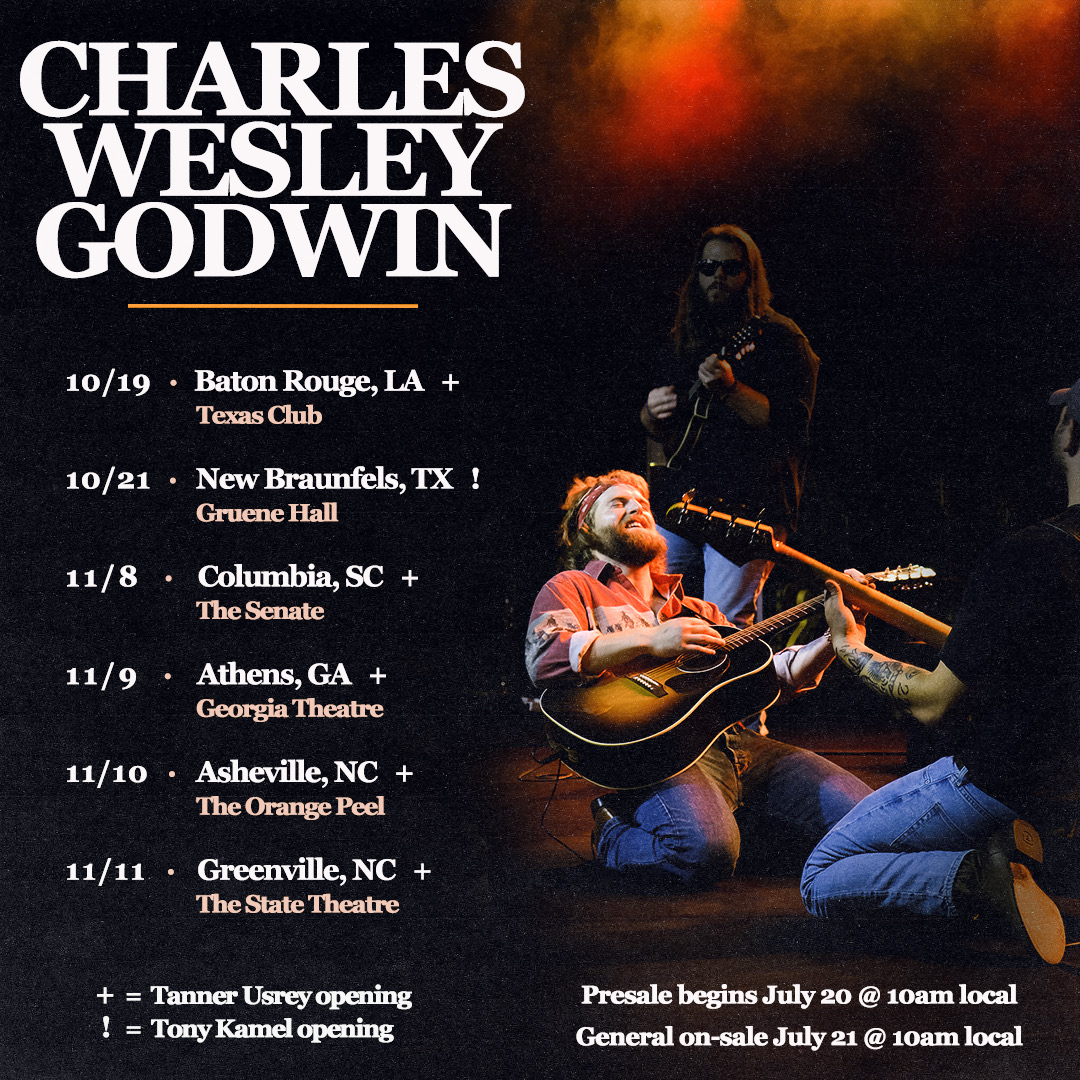 CharlesWesleyG's tweet photo. Just announced! The boys &amp; I are heading to LA, TX, SC, GA, &amp; NC. Presale is 7/20 at 10am local &amp; general on sale is 7/21 at 10am local. Text “CWG PRESALE” to 28794 to get your presale code &amp; join our True Grit VIP list. More info at https://t.co/0EzMdIUZmW

📸 jadonnetschi_photo https://t.co/4Gi6l4kmVf