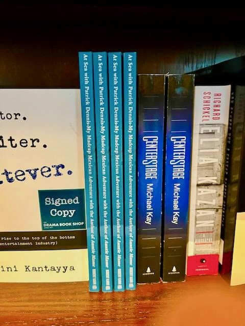 Seen at the Drama Bookshop in New York, our fabulous new book, "At Sea with Patrick Dennis: My Madcap Mexican Adventure with the Author of Auntie Mame!" If you're in NY, stop by the Drama Bookshop at 266 W 39th St, New York, New York to pick up a copy. You'll LOVE it!