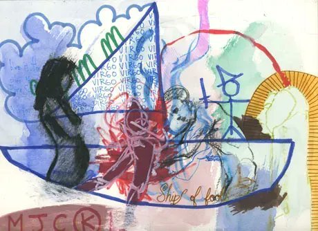 DavidVanEveren's tweet photo. #aiart series using a prompt derived from an AI description of one of my very old drawings, circa 1995: https://t.co/AUMEeg4msa. I'm surprised by some of the artist influences that emerged - Dali and Miro - they weren't referenced in the prompts, and neither was surrealism. https://t.co/A6pquISET0