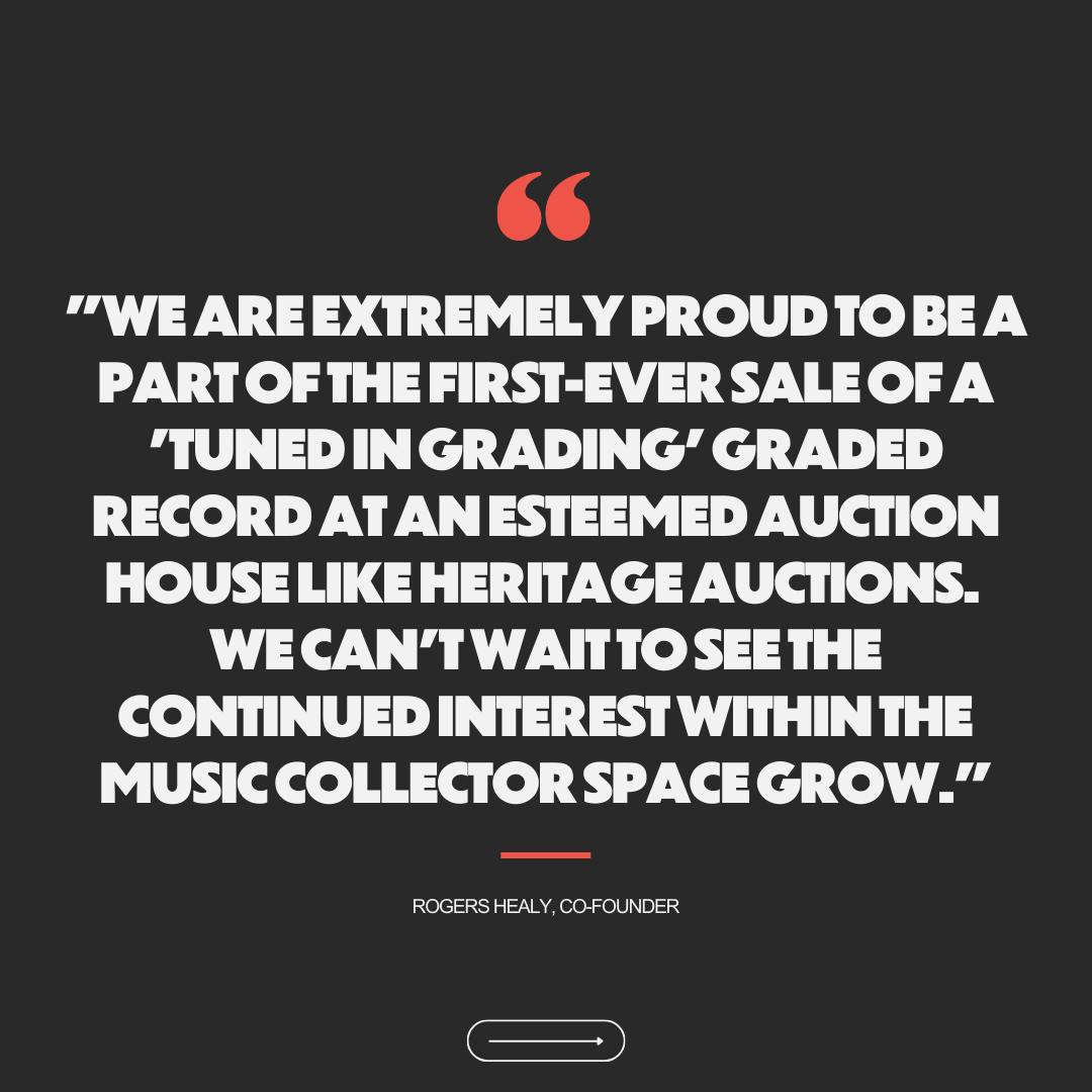 TunedInGrading's tweet photo. HISTORY IN THE MAKING. 🤯

#TunedInGrading is officially the FIRST record grading company to successfully sell at auction! Thank you, @heritageauction, for providing a platform for us to advance our mission to #PreserveTheMusic. https://t.co/6EnzpdPFNq
