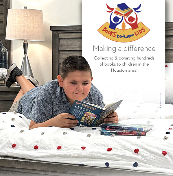 Join us TOMORROW for our special event supporting @BooksBtnKids! Enjoy story time with @brazosbookstore authors, a magic show, and food trucks. Make a difference by donating books to children in Houston. From 11 am - 2 pm at 16666 Barker Springs Rd. (Katy/West Houston Showroom)