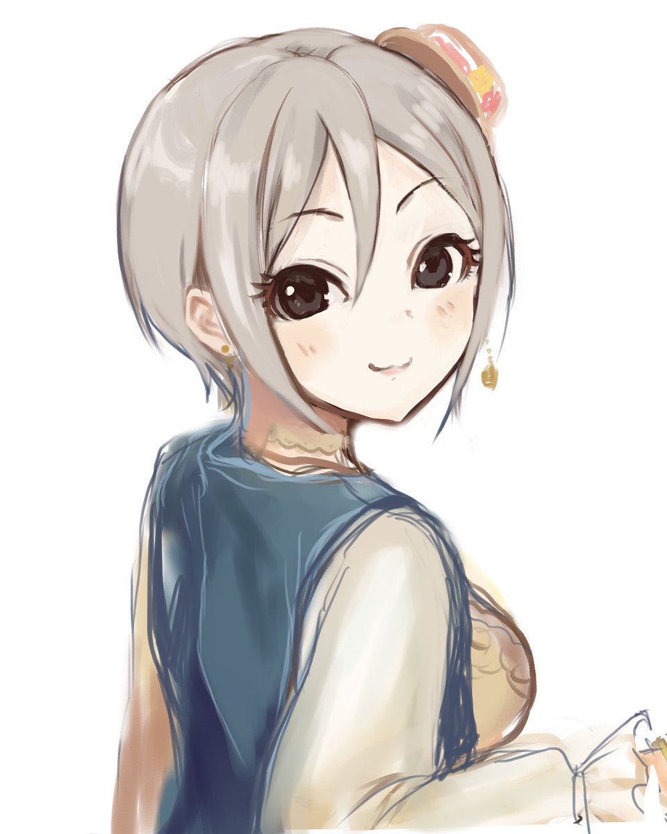 塩見周子 「描きかけのシュコチャッ」|紅月みいのイラスト