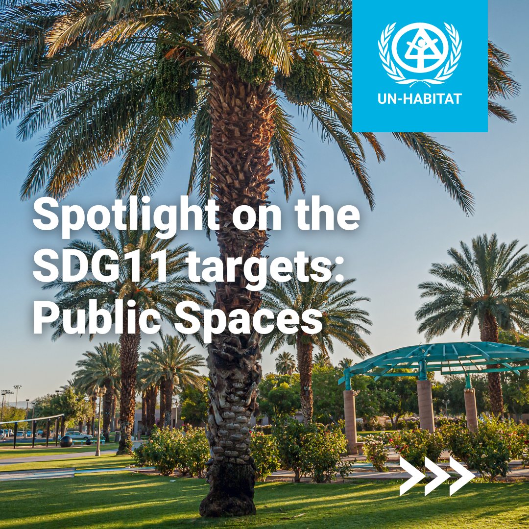 UNHABITAT's tweet photo. 🌍 SDG11 Target 11.7: Access to Safe and Inclusive Green Spaces for All! 🏞️💚

It emphasizes the importance of access to safe and inclusive green and public spaces in our cities. 

These promote physical and mental well-being as well as social interaction 🌳✨

(1/2)👇 https://t.co/r8lCk7h54x
