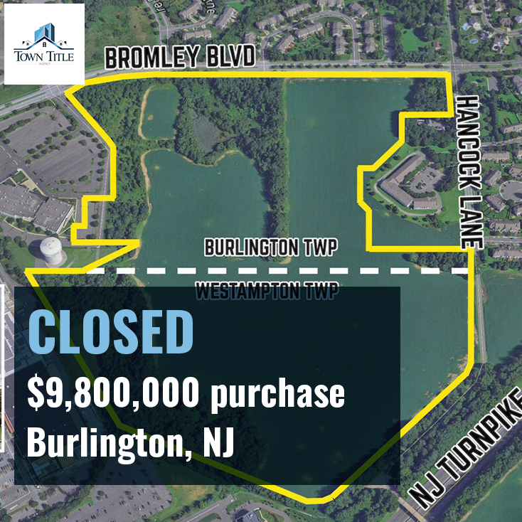 ChrisRotio's tweet photo. Town Title recently insured the $9,800,000 purchase of farmland located on Bromley Boulevard and Hancock Lane in Burlington, NJ. The four lots were purchased by Bromley Boulevard Urban Renewal, LLC. https://t.co/0adbRR7ggf