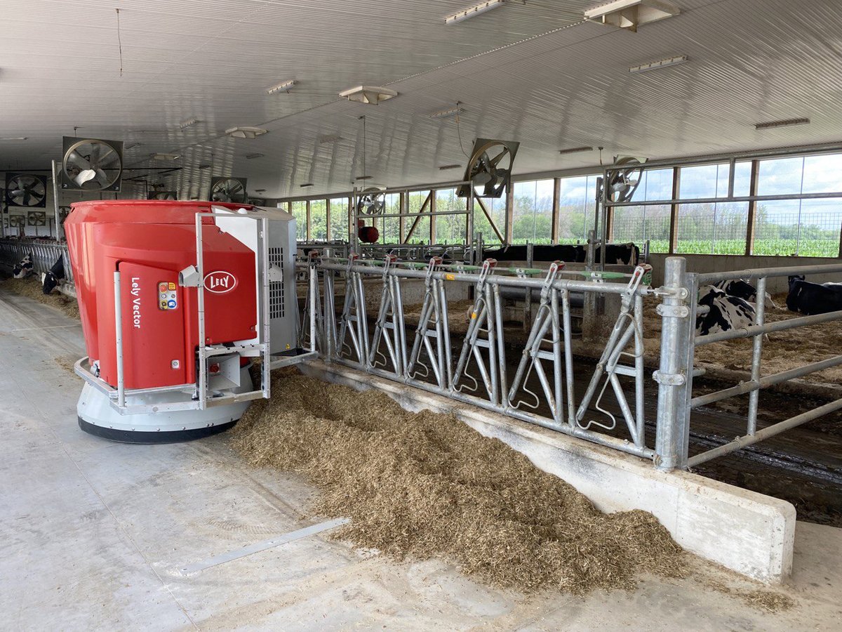 GRRobotics's tweet photo. Another Lely Vector installation that came together nicely!
This Vector will be fed from 3 tower silos.
#Grandriverrobotics #Lely #Lelyvector https://t.co/gfOAhLAaAf