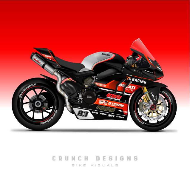 CrunchDesigns1's tweet photo. This is the T3s Racing #Ducati #PanigaleV4.

For more details on our bike visuals please get in touch.
#crunchdesigns #worldsuperbikes #nolimitsracing #BritishSuperbikes #MotoAmerica #bikedesign #bikedesigns #bikelivery #ducatipanigale #panigale #ducatiV4 https://t.co/3vOqEIugxl
