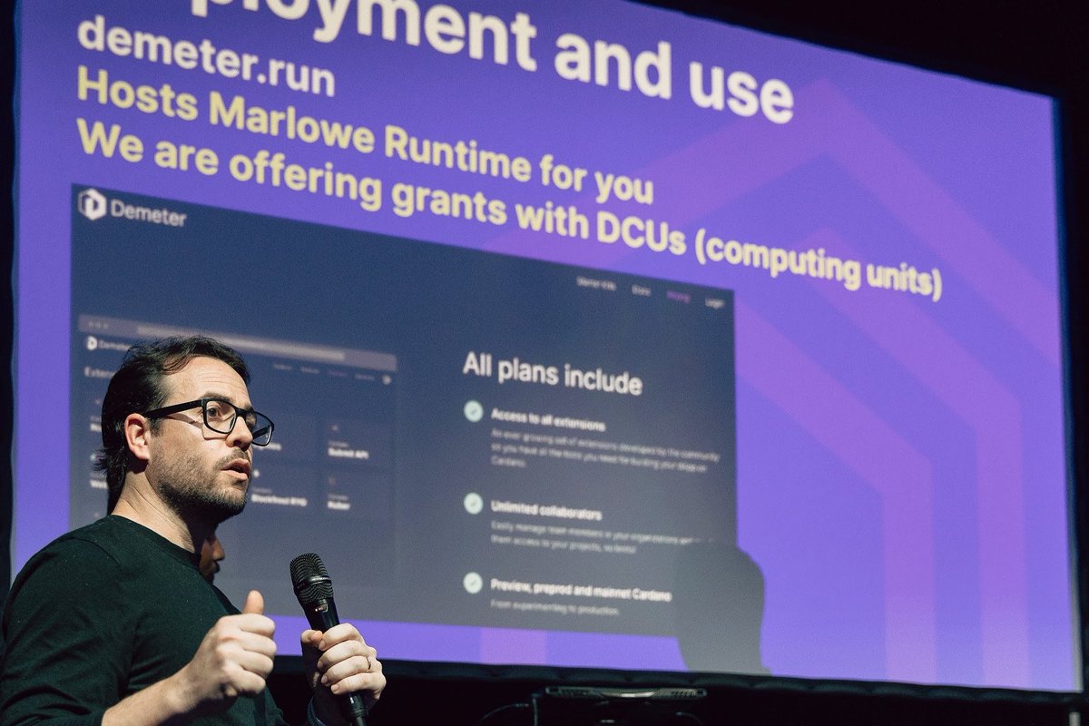 txpipe_esp's tweet image. Estamos encantados de haber participado en la Marlowe Launch Party en Lisboa, Portugal 🚀👏

El equipo de @marlowe_io se esforzó al máximo para crear un evento increíble. Tuvimos la oportunidad de encontrarnos con amigos de la comunidad y hablar de Marlowe Runtime y @DemeterRun